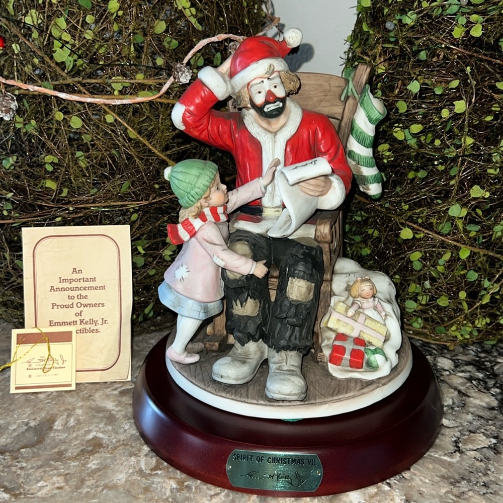 Flambro Emmett Kelly Jr Signature Collection- SPIRIT OF CHRISTMAS  #9953